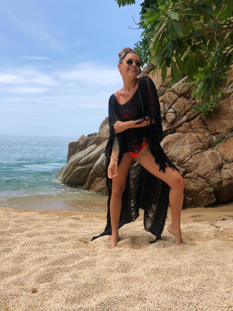 Handmade Frayed Maxi Beach Dress BO Swim Cover up