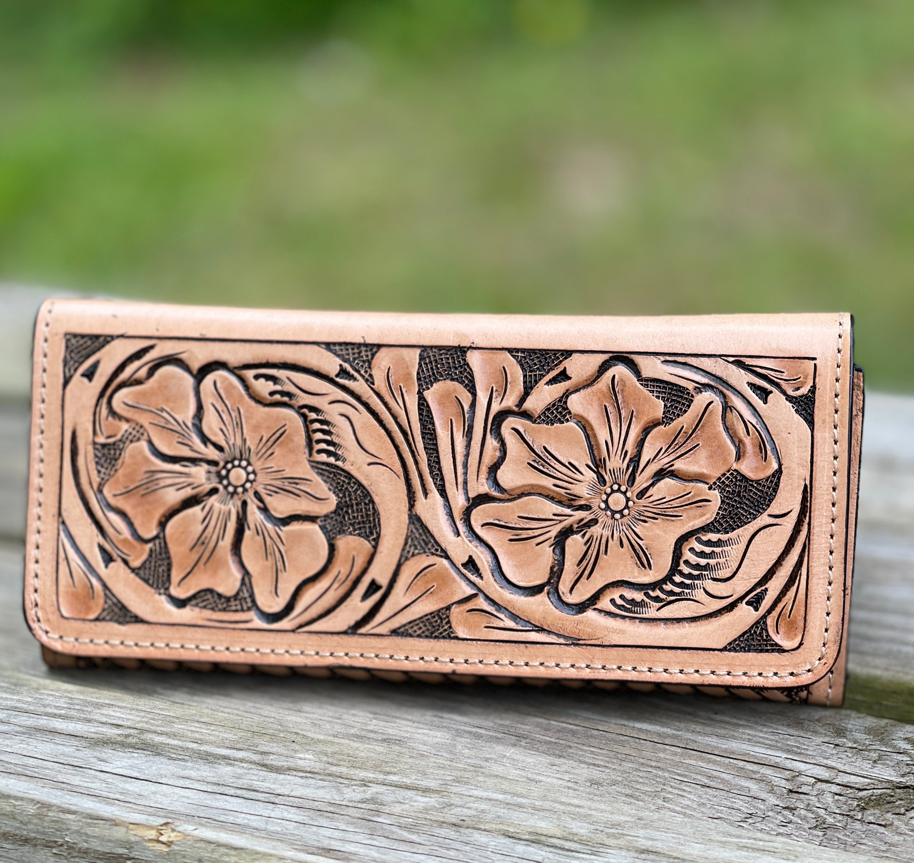 Hand Tooled Leather Wallet, "WALLET" by ALLE