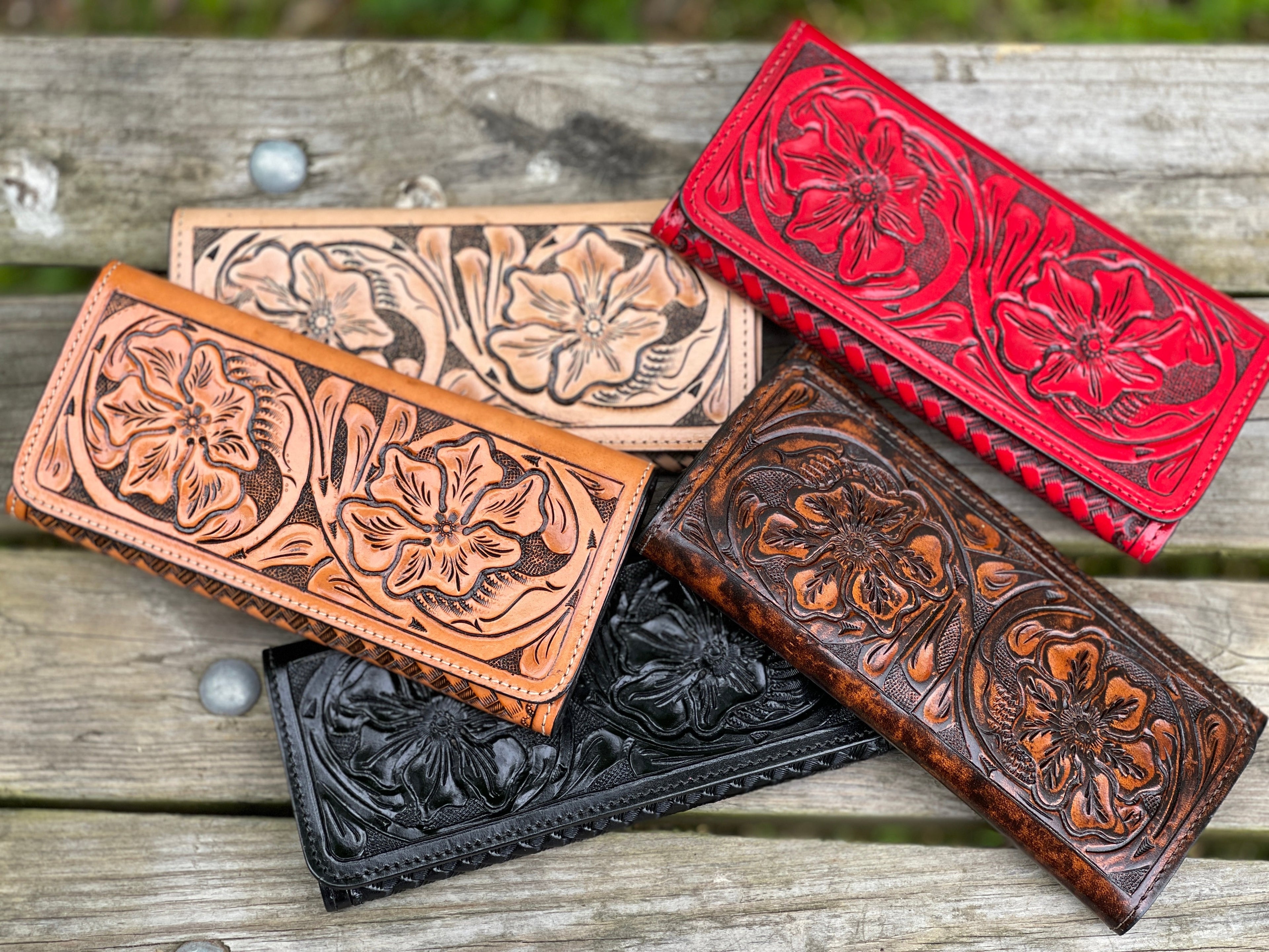 Hand Tooled Leather Wallet, "WALLET" by ALLE