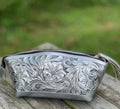 Hand-Tooled Leather COSMETIC BAG
