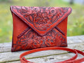 Hand-Tooled Leather Crossbody & Clutch Bag "ITALIA" by ALLE