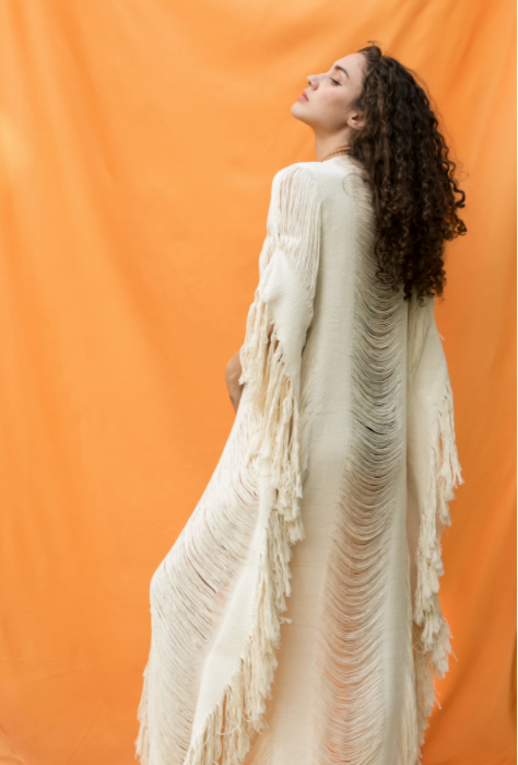 Handmade Frayed Cotton Maxi Beach Dress CAPRI, more colors