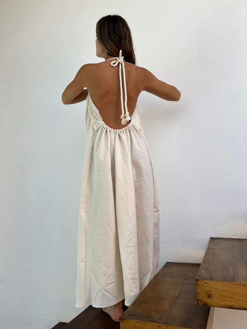 Handmade Boho Beach Backless Maxi Dress "TESSY", by ALLE BOHO